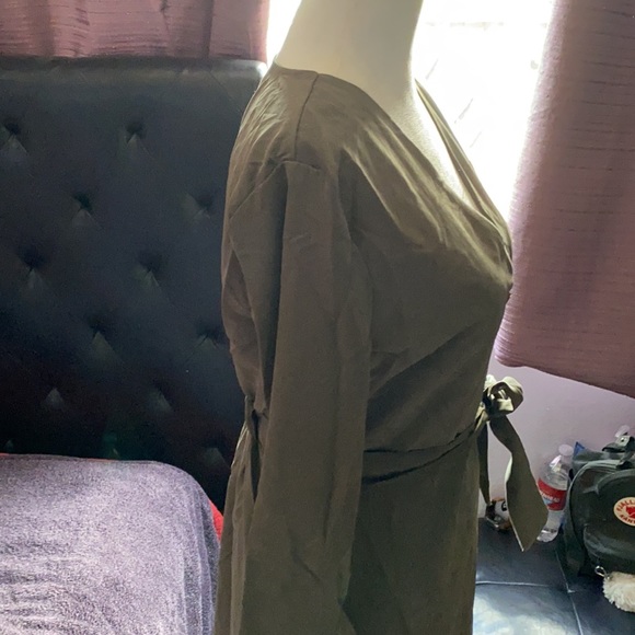 Washed Black Suede Button-Up Midi Dress - Picture 5 of 7